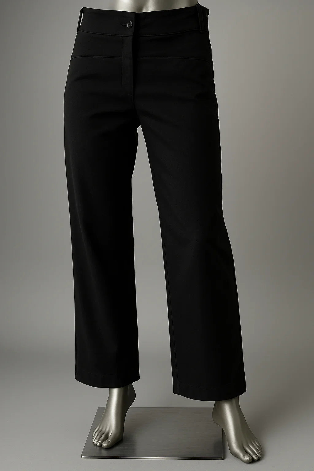 Black wide leg stretch trousers