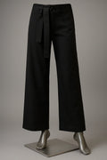 Stretch Wide Leg Black Tailored Trousers