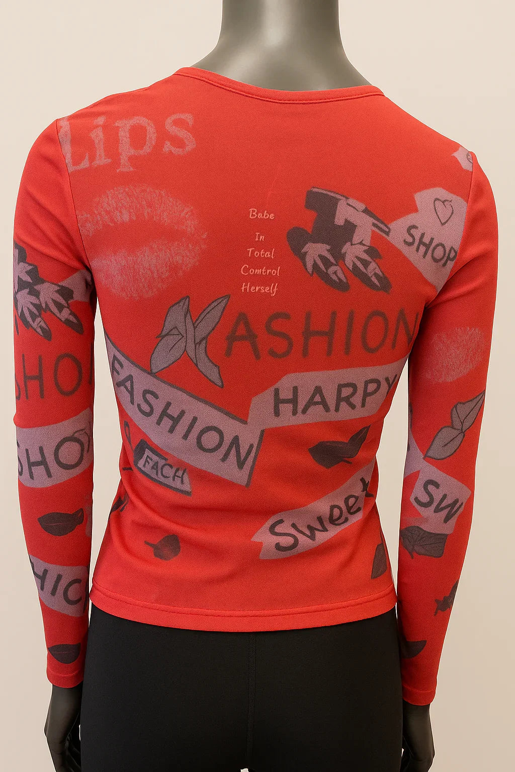 Printed Mesh T Shirt with Embelishment   Fashion Print - Extravagance Fashion 