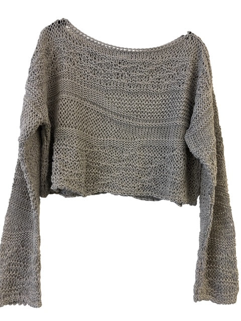 Open Weave Cropped Sweater