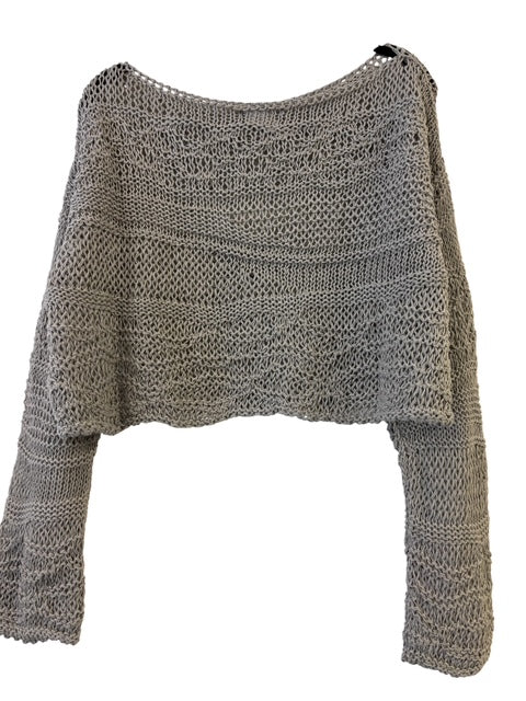 Open Weave Cropped Sweater