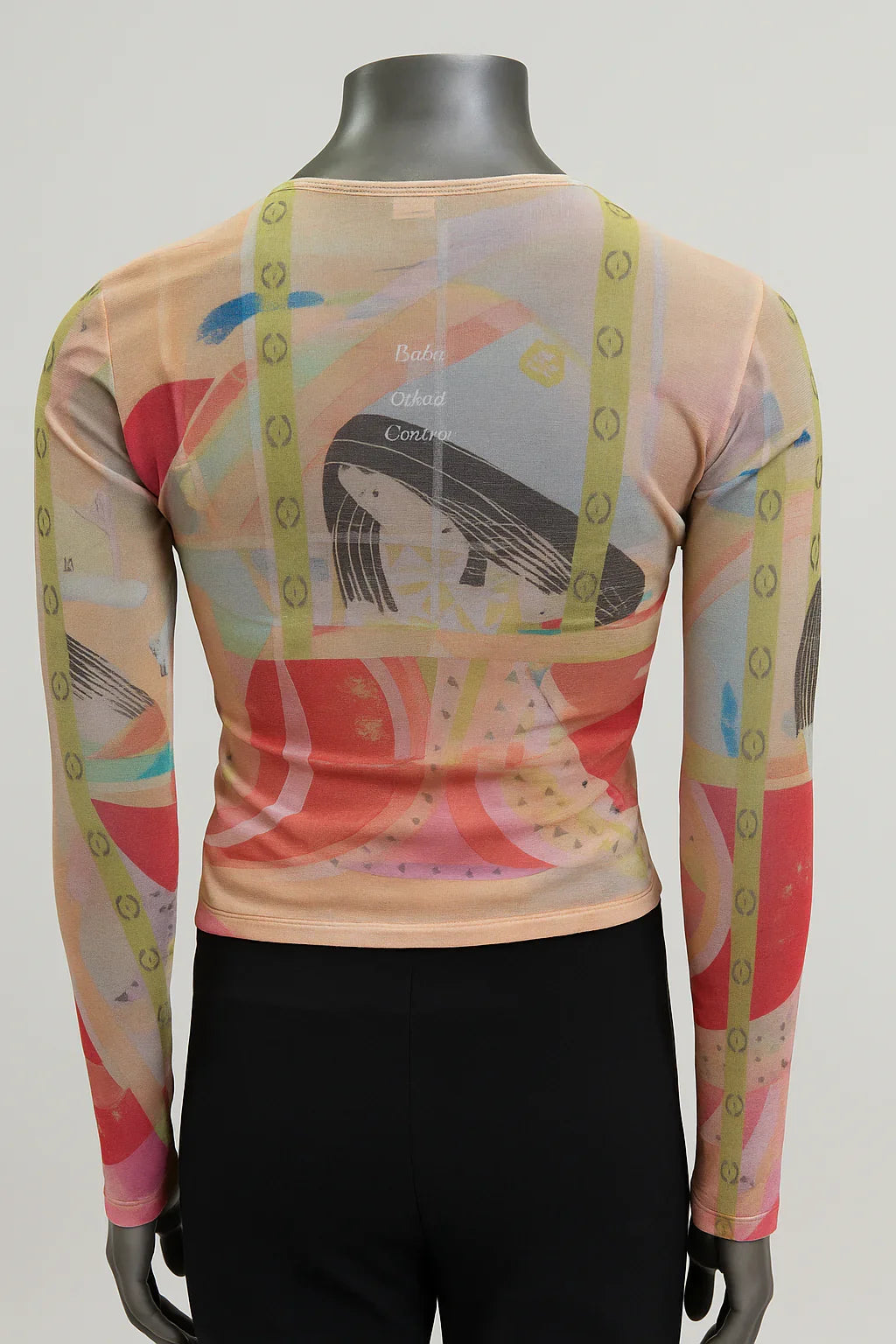 Printed Mesh T Shirt with Embelishment   Japanese Doll - Extravagance Fashion 
