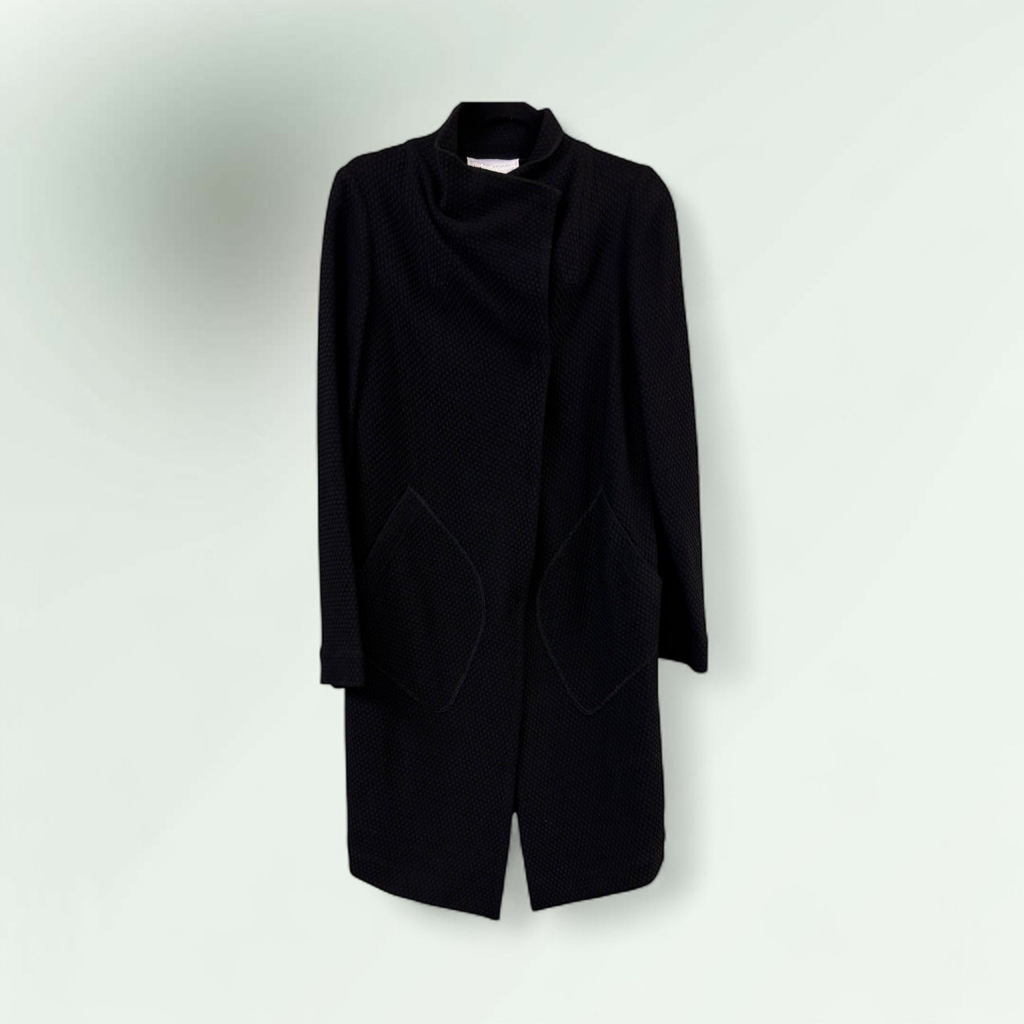 Assymetric Black Coat - Extravagance Fashion 