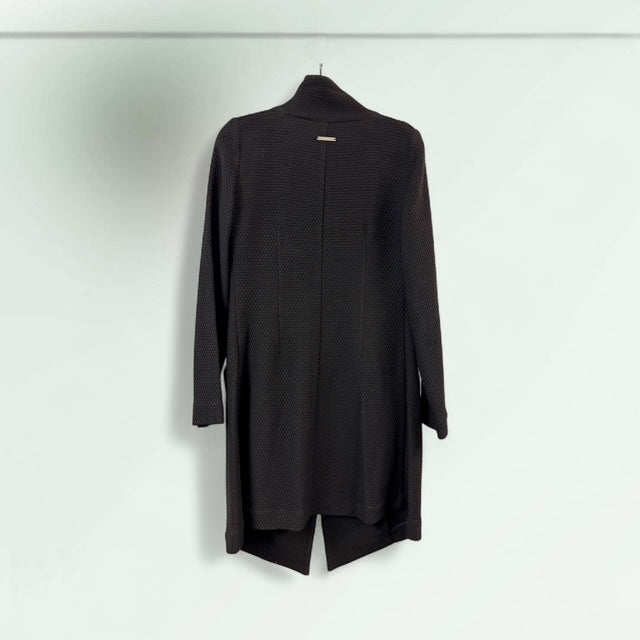 Assymetric Black Coat - Extravagance Fashion 