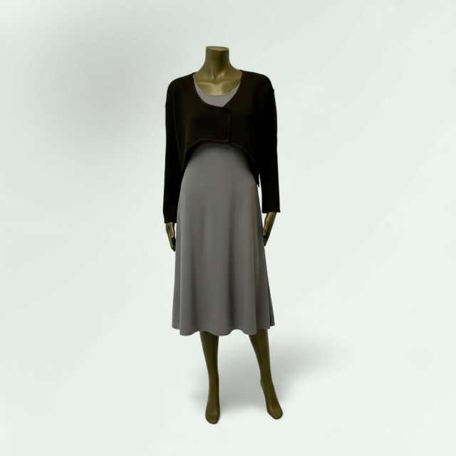 Cropped Asymmetric Knit Cardigan- Varang- Lunatisme - Extravagance Fashion 