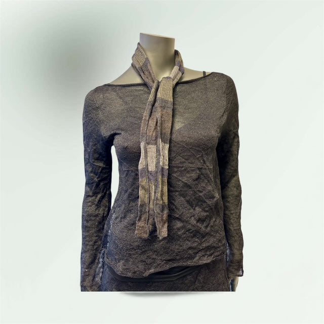 Viscose Nylon Shear Checked Scarf - Extravagance Fashion 