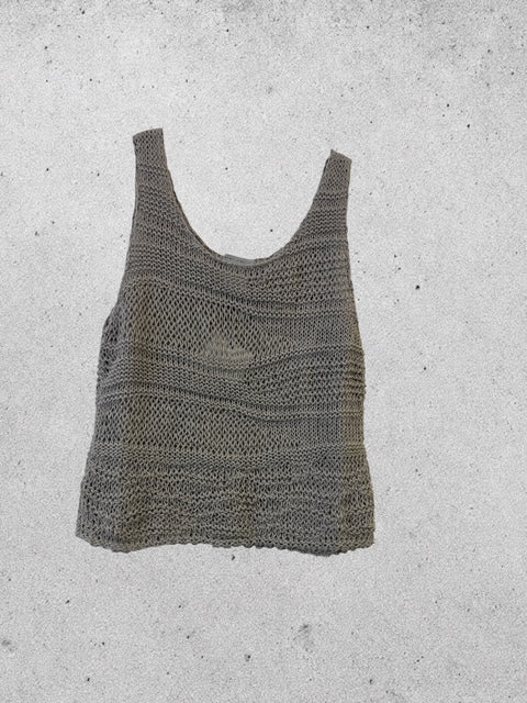 Open Weave Cotton Mid Length Tank Top