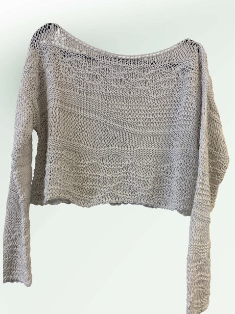 Open Weave Cropped Sweater