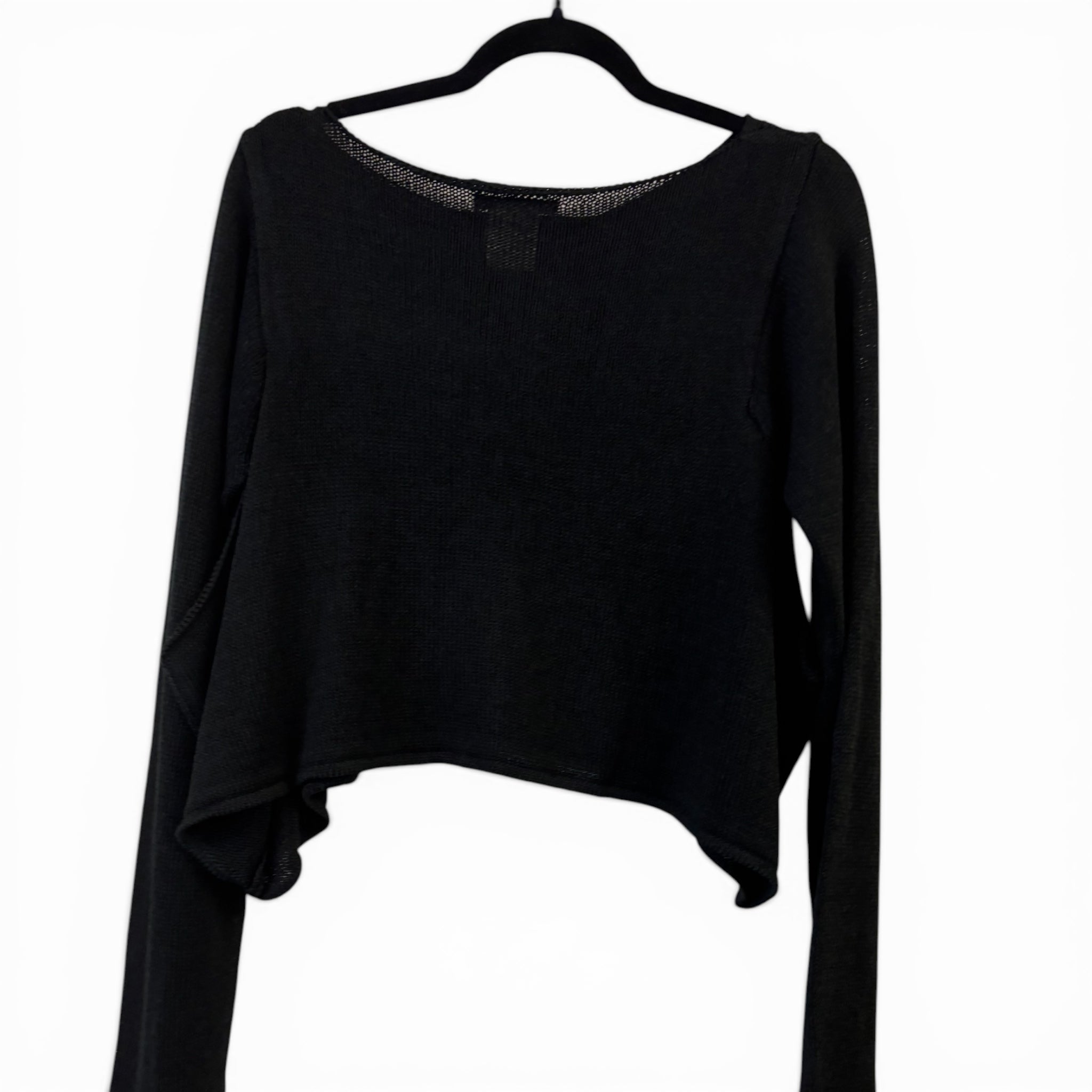 Wide Neck Drapey Cropped Sweater