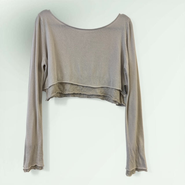 Cropped Sweater with Frill