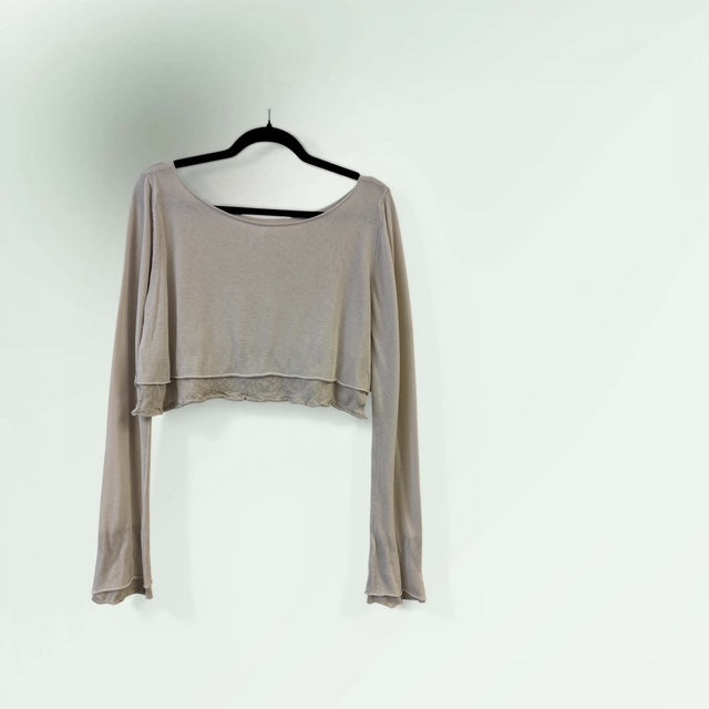 Cropped Sweater with Frill