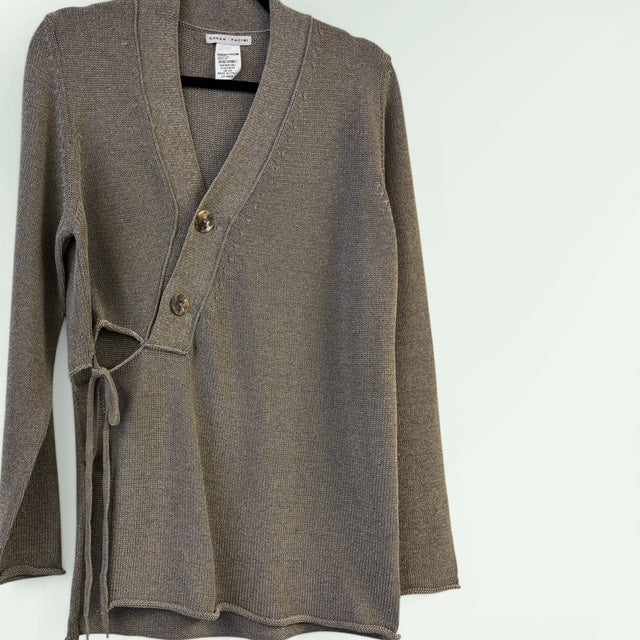 Asymmetric Cardigan with Side Slit -Sarah Pacini Style 8247