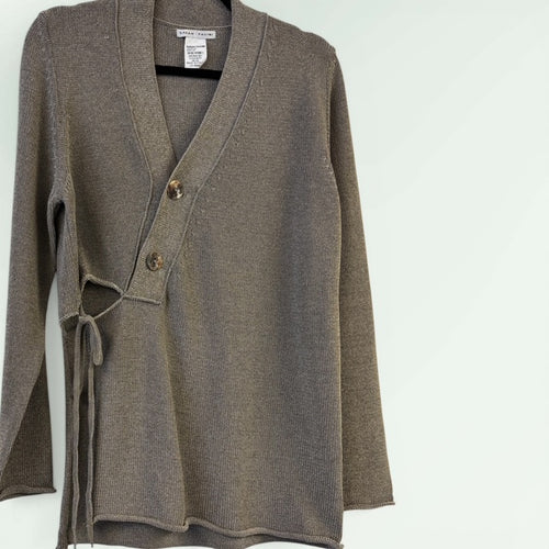 Asymmetric Cardigan with Side Slit -Sarah Pacini Style 8247
