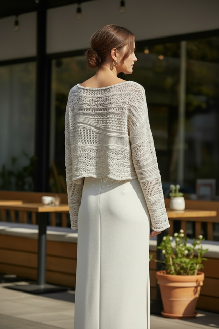 Open Weave Cropped Sweater