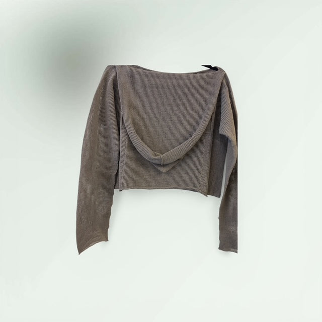 Short Sweater with Mock Hood