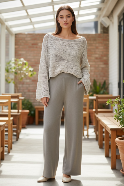 Pull Up Knitted Trouser