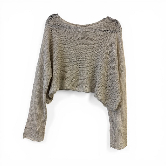 Loose Knit Drapey One Size Short Sweater