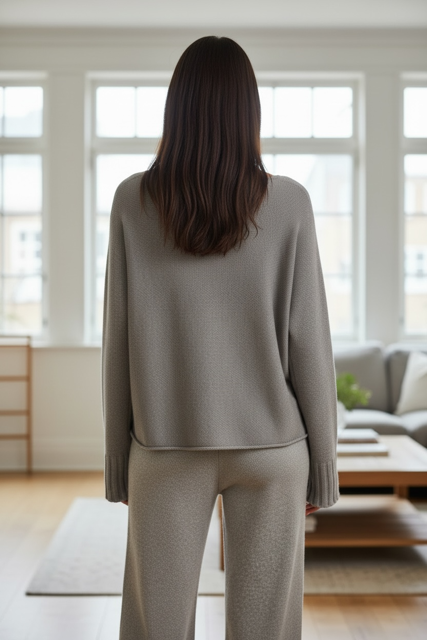 Knitted Tunic Sweater with Side Slits