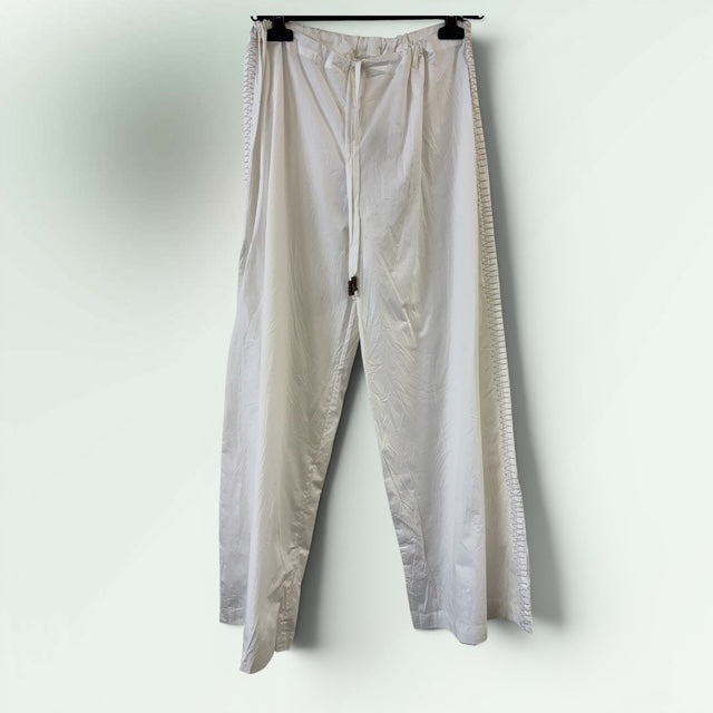Draw String Waxed Linen Trousers Paolo Bellucci Style 67