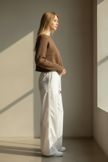 Draw String Waxed Linen Trousers Paolo Bellucci Style 67