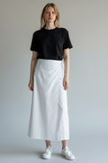 Mock Wrap waxed Linen Skirt Paolo Belluci