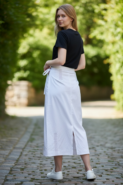 Mock Wrap waxed Linen Skirt Paolo Belluci