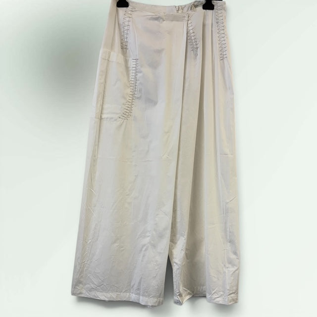 Long Mock Wrap Waxed Linen Trouser - Paolo Bellucci Style Petale 68