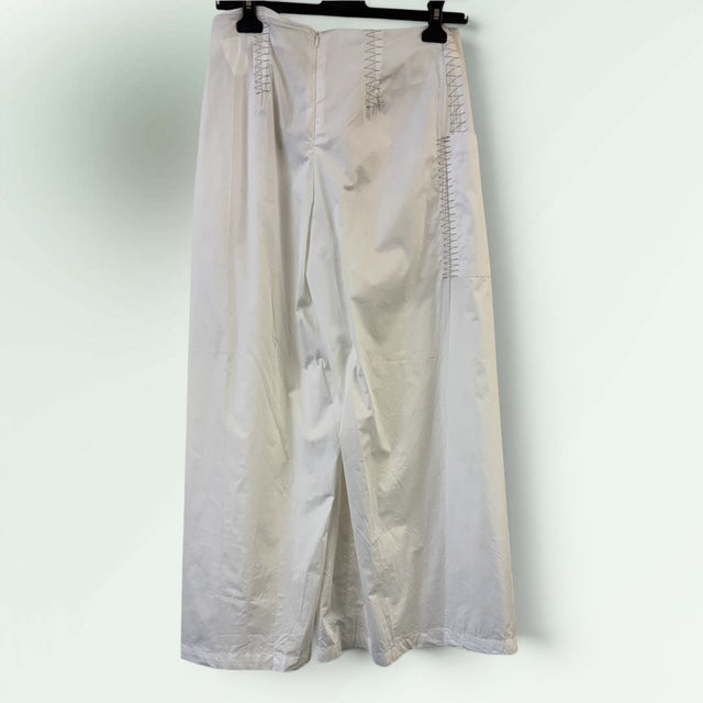 Long Mock Wrap Waxed Linen Trouser - Paolo Bellucci Style Petale 68