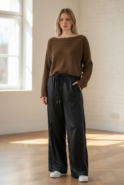 Draw String Waxed Linen Trousers Paolo Bellucci Style 67