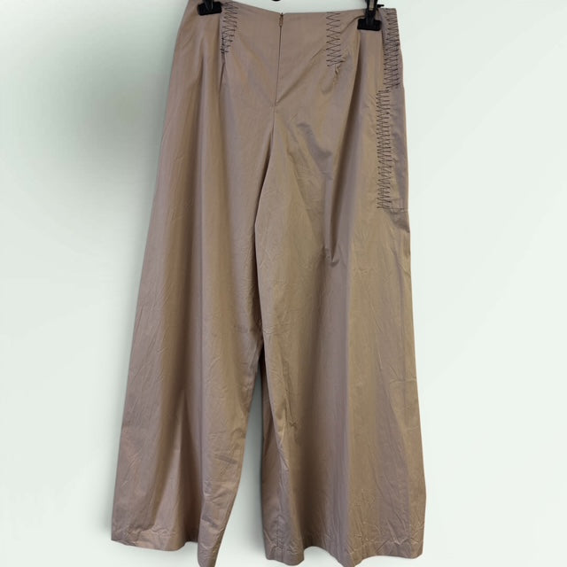 Long Mock Wrap Waxed Linen Trouser - Paolo Bellucci Style Petale 68