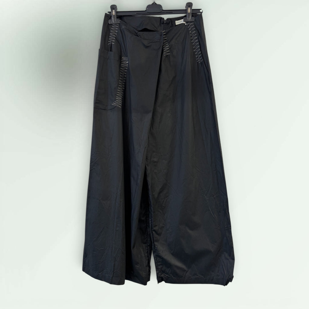 Long Mock Wrap Waxed Linen Trouser - Paolo Bellucci Style Petale 68