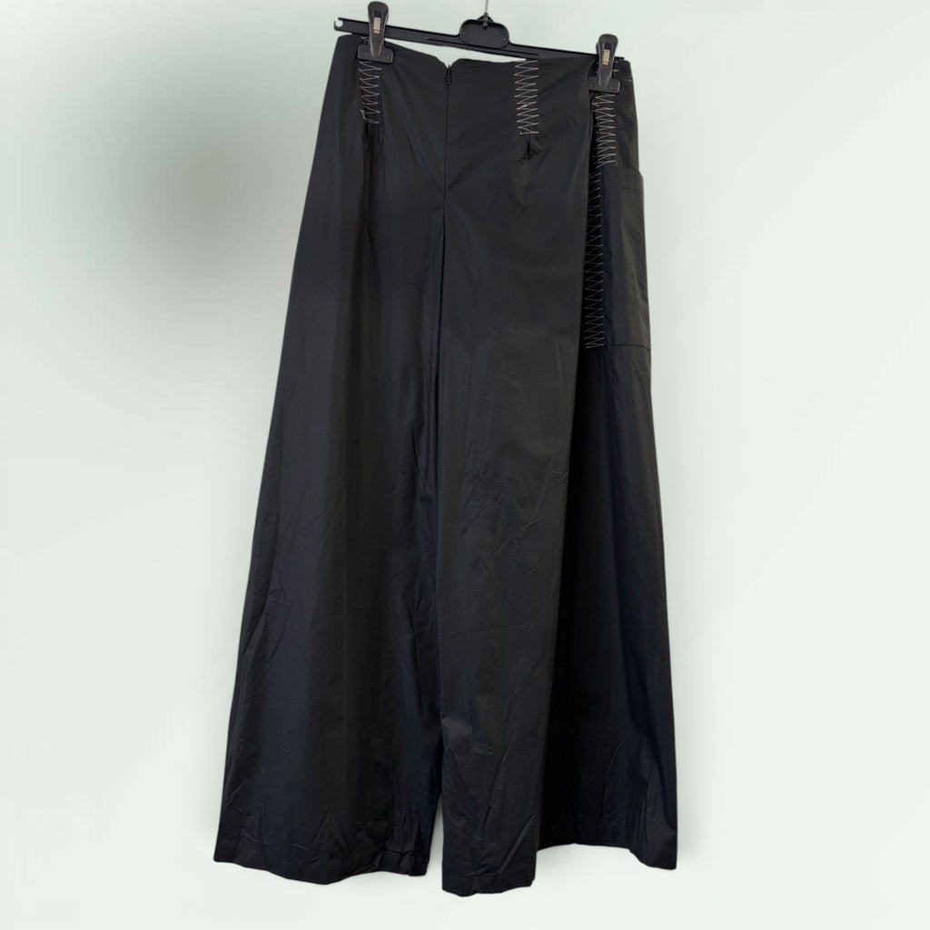 Long Mock Wrap Waxed Linen Trouser - Paolo Bellucci Style Petale 68