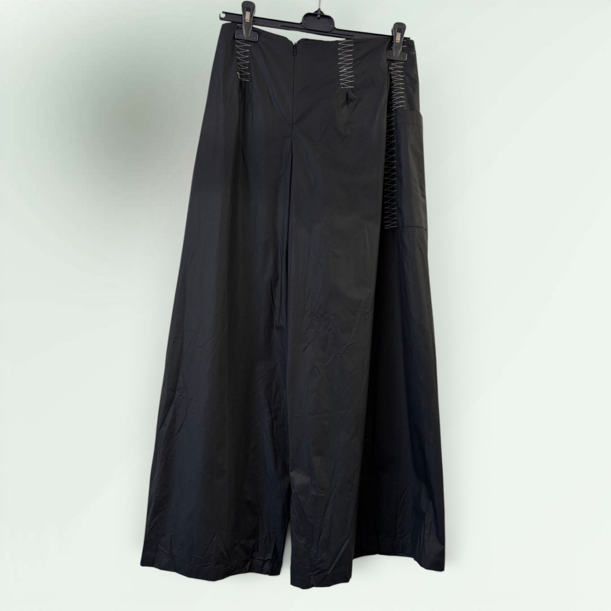 Long Mock Wrap Waxed Linen Trouser - Paolo Bellucci Style Petale 68