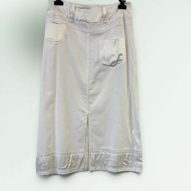Midi White Satin Skirt -Paolo Bellucci style no.Quid 68