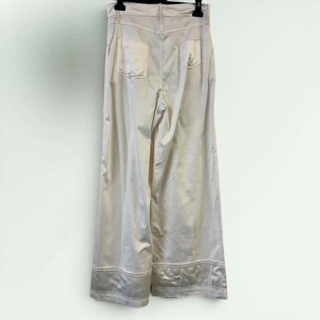 Long White Satin Trousers paolo Bellucci Style Quid 69