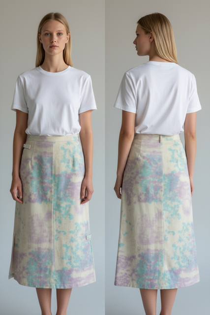 Water colour Cotton Skirt -Paolo bellucci style Pool 67