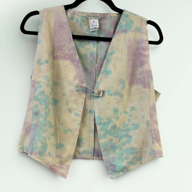 Water Print cropped cotton Waistcoat -Paolo Bellucci
