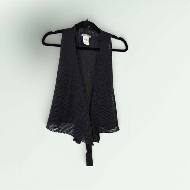 Sarah Pacini Linen Cropped Tie Gilet