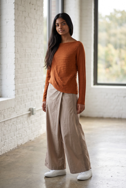 Asymmetric Sarah Pacini Ribbed Sweater