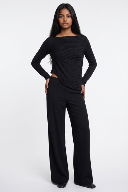 Asymmetric Sarah Pacini Ribbed Sweater
