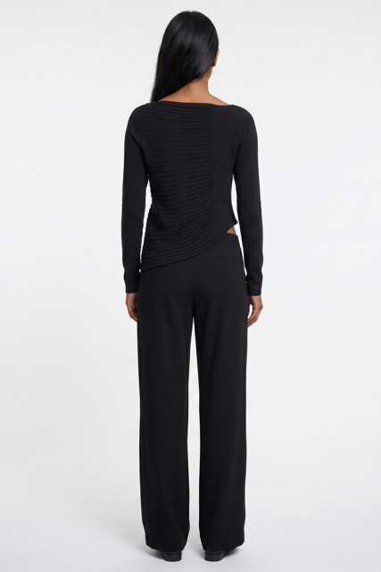 Asymmetric Sarah Pacini Ribbed Sweater