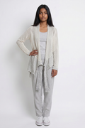 Asymmetric Wrap Cotton-Linen Cardigan