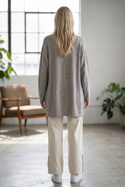 Sarah Pacini Edge-to-Edge Viscose Cardigan with Pockets