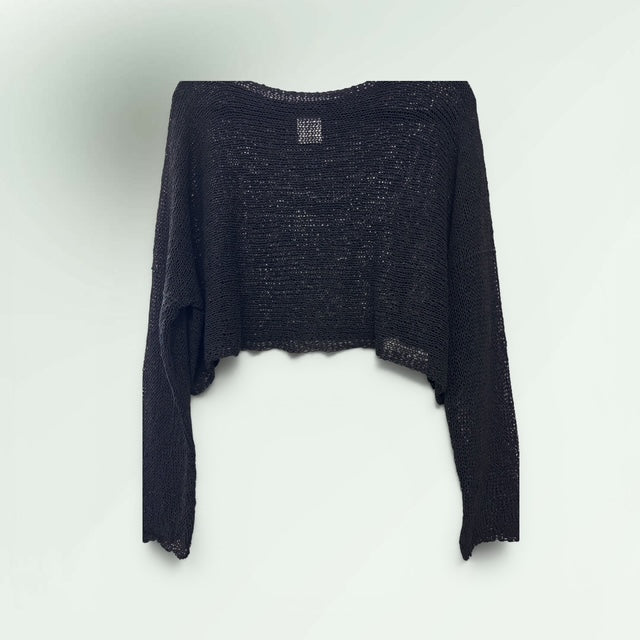 Loose Knit Drapey One Size Short Sweater