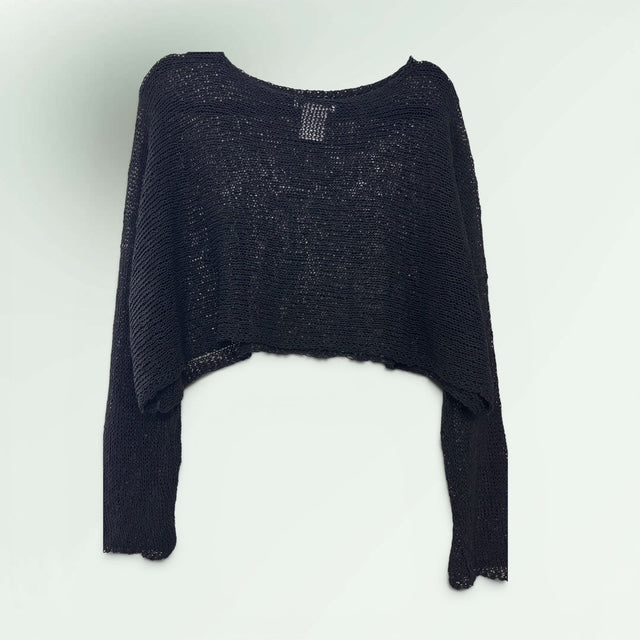 Loose Knit Drapey One Size Short Sweater