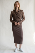 Lace Knit Linen-Cotton Contemporary Wrap Cardigan