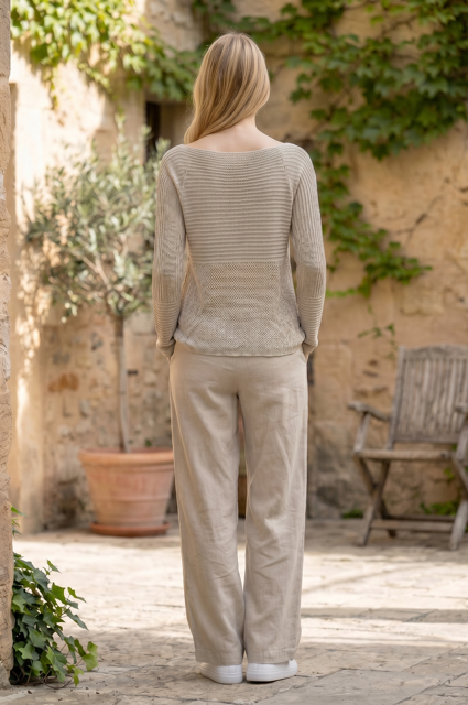 Sarah Pacini Linen Knit Sweater
