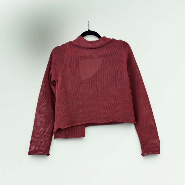 Short Contemporary Linen Sarah Pacini Sweater with a pocket