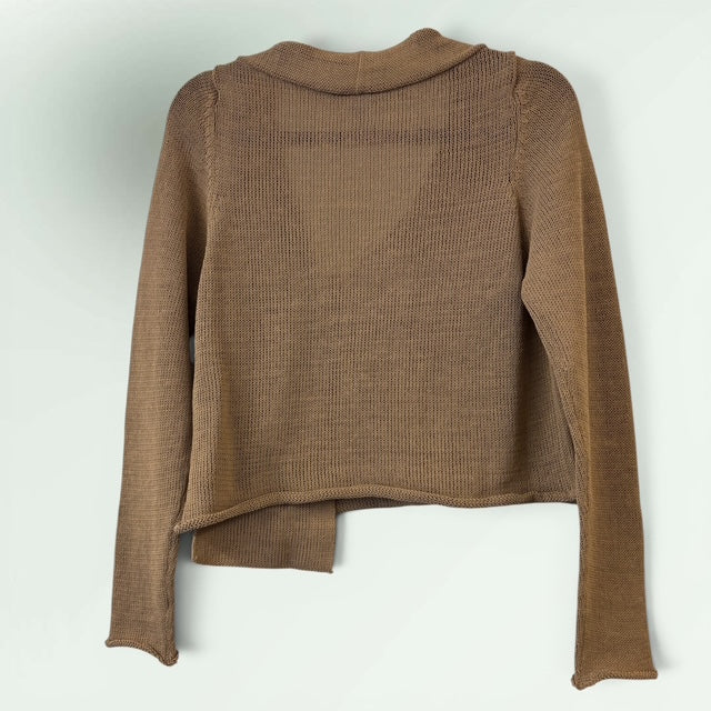 Short Contemporary Linen Sarah Pacini Sweater with a pocket