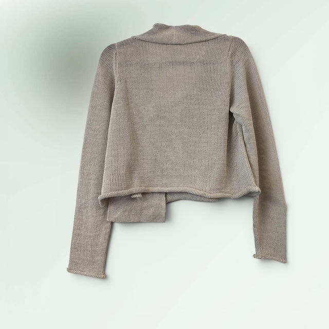 Short Contemporary Linen Sarah Pacini Sweater with a pocket